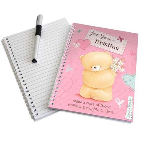 Personalised Forever Friends Pink Craft A5 Notebook 