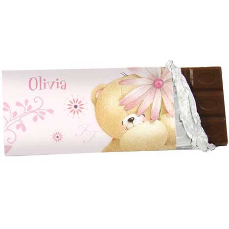 Personalised Forever Friends Big Flower 100g Chocolate Bar 