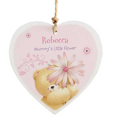 Personalised Forever Friends Big Flower Wooden Heart 