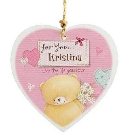 Personalised Forever Friends Pink Craft Wooden Heart 