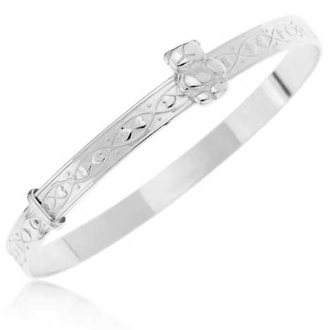 Sterling Silver Forever Friends Expander Bangle 