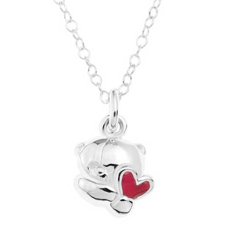 Sterling Silver Forever Friends Bear Pendant 